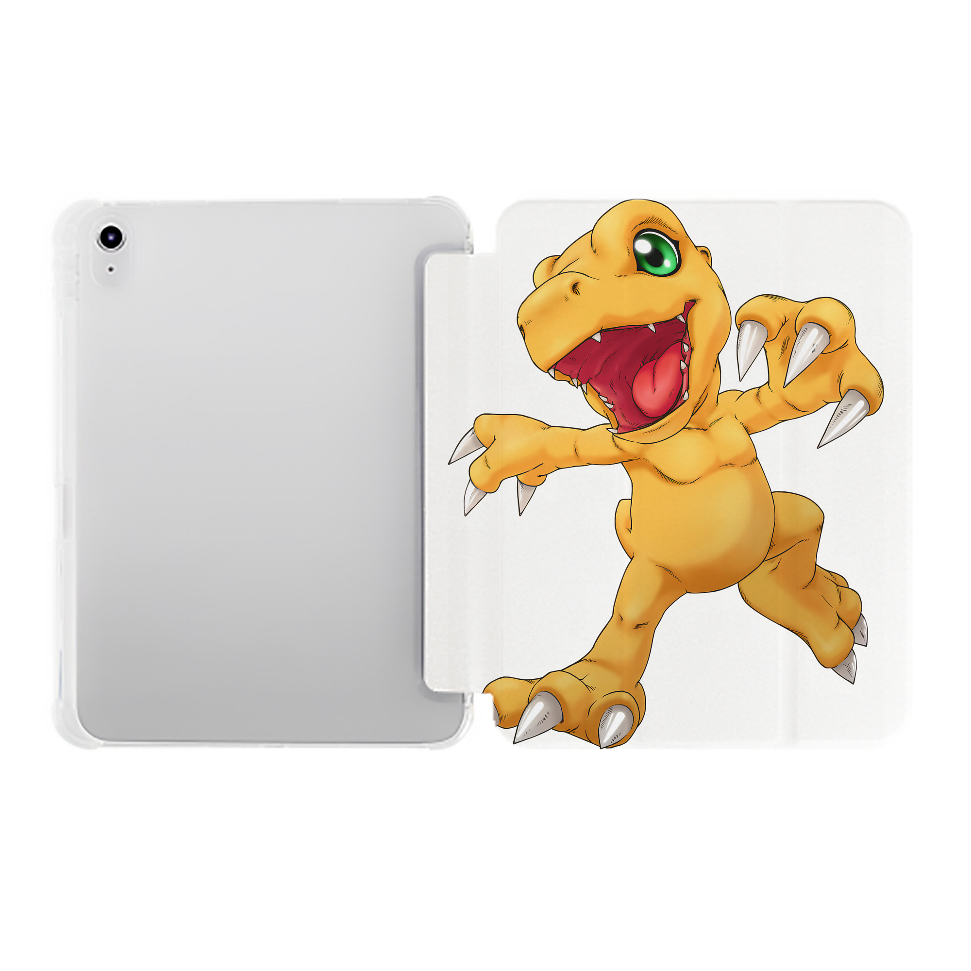 （画像用） Digimon デジタルモンスター/デジモン IPad ケース ペン収納付き 三つ折りスタンド PUレザー×シリコン 対応機種9.5/10.5/10.9インチ